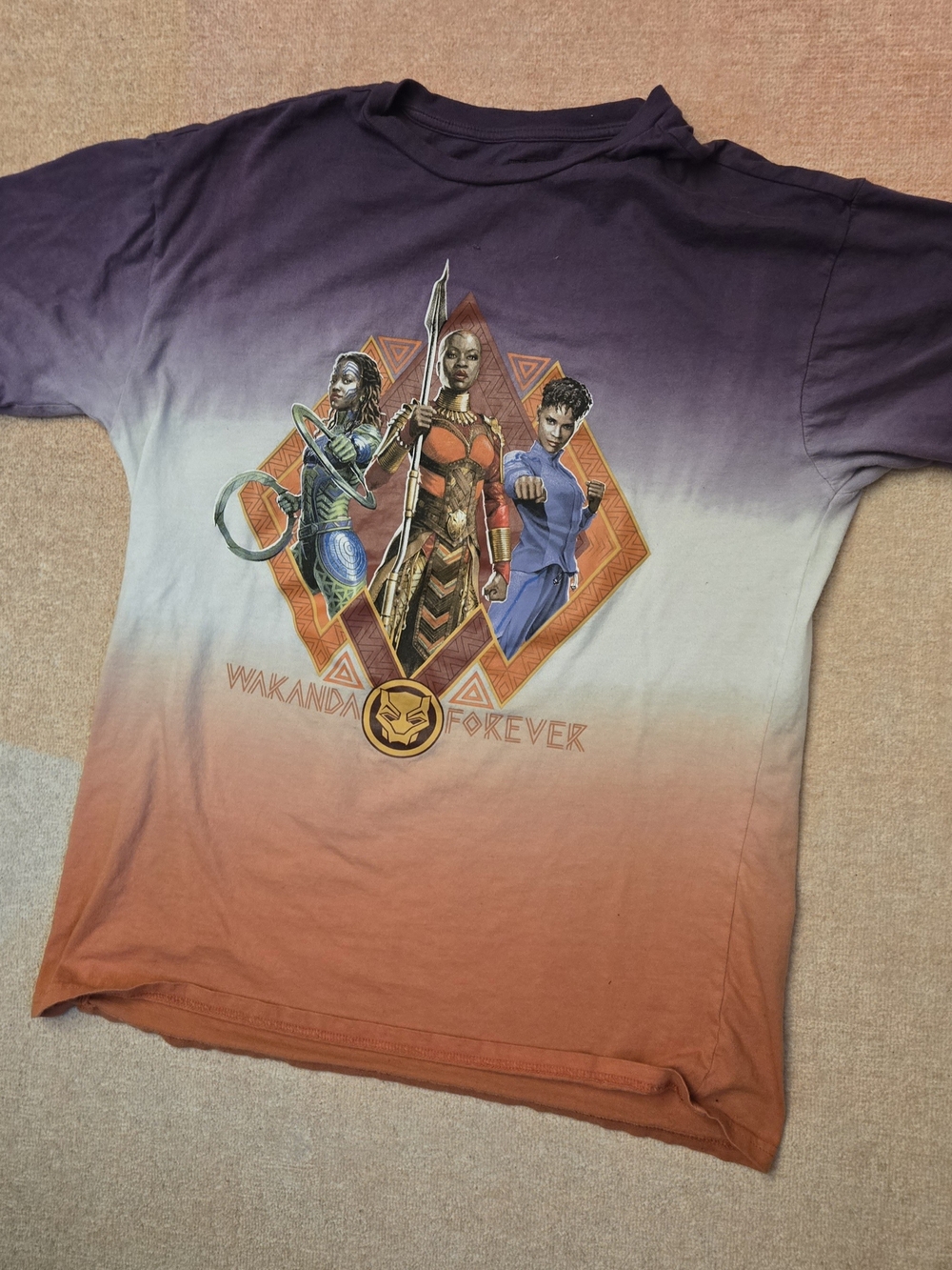 Wakanda Forever Gradient Short Sleeve Tee - Purple/Orange